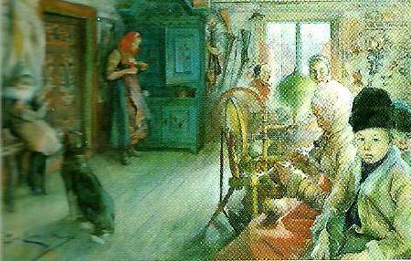 carl locher vinterstuga-i vinterstuga oil painting picture